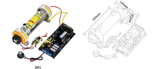 20g/h Adjustable Water Cooling Ozone Generator Kit | Sihon-20Q Industrial Ozone Generator