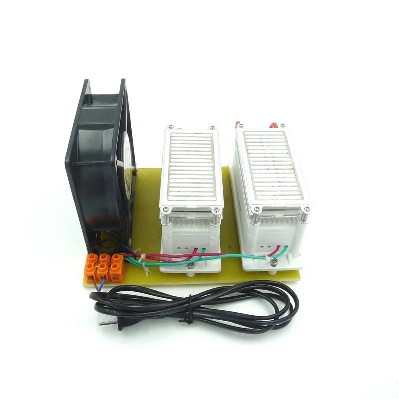 All-in-One 8/32g/h DIY Stainless Steel Ozone Plates Moisture-Proof Ozone Generator with Ozone Power Supply Power Cord and Fan