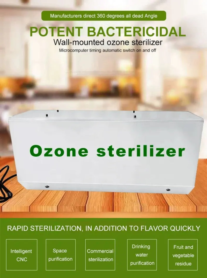 Wall-mounted ozone sterilizer with automatic timer control