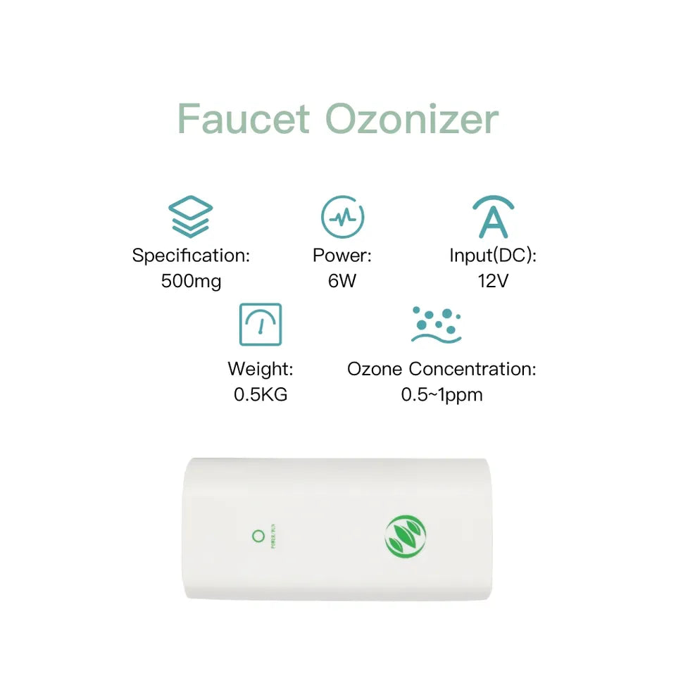 Portable Water Ozonator, 12V Safe Voltage Water Purifier, Eco-friendly ABS Plastic Case