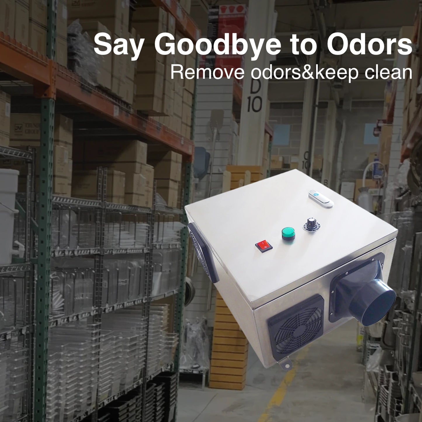 80g/h Wall-Mounted Ozone Generator Machine for Kitchen Duct and Garbage Compactor Odor Control